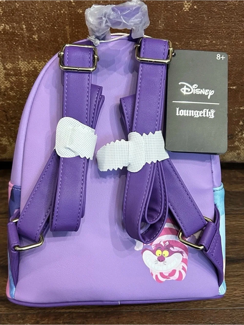 NEW w Tags Loungefly Disney ALICE In Wonderland CHESHIRE CAT Purple Backpack